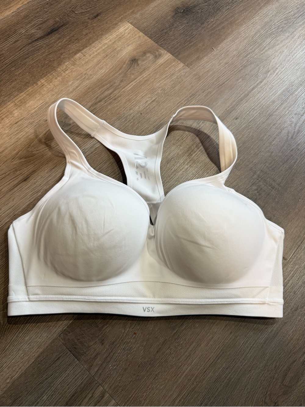VSX White Padded Racerback Sports Bra with Molded Cups